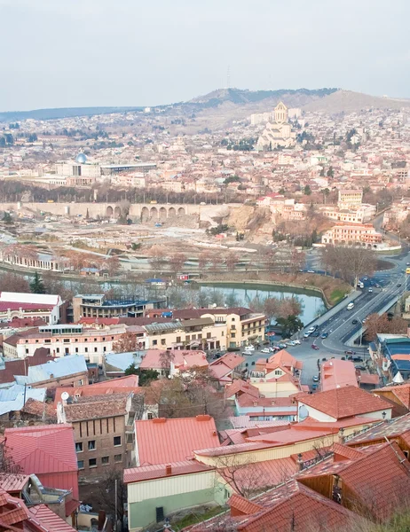 Vista panorámica desde la fortaleza de Narikala. Tiflis. Georgia . — Foto de Stock
