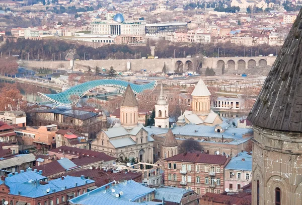 Panoramiczny widok z twierdzy narikala. Tbilisi. Gruzja. — Zdjęcie stockowe