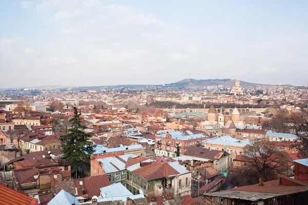 Panoramiczny widok z twierdzy narikala. Tbilisi. Gruzja. — Zdjęcie stockowe