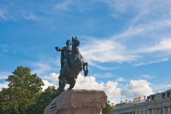 纪念碑以彼得一世在圣彼得堡，俄罗斯 — 图库照片