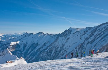 Kaprun kitzsteinhorn buzul Kayak Merkezi. Avusturya