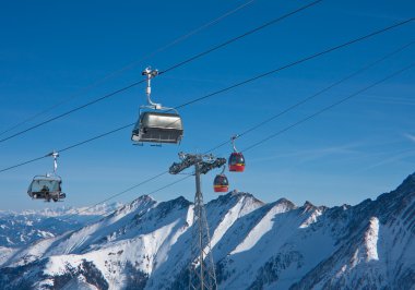 Kaprun kitzsteinhorn buzul Kayak Merkezi. Avusturya