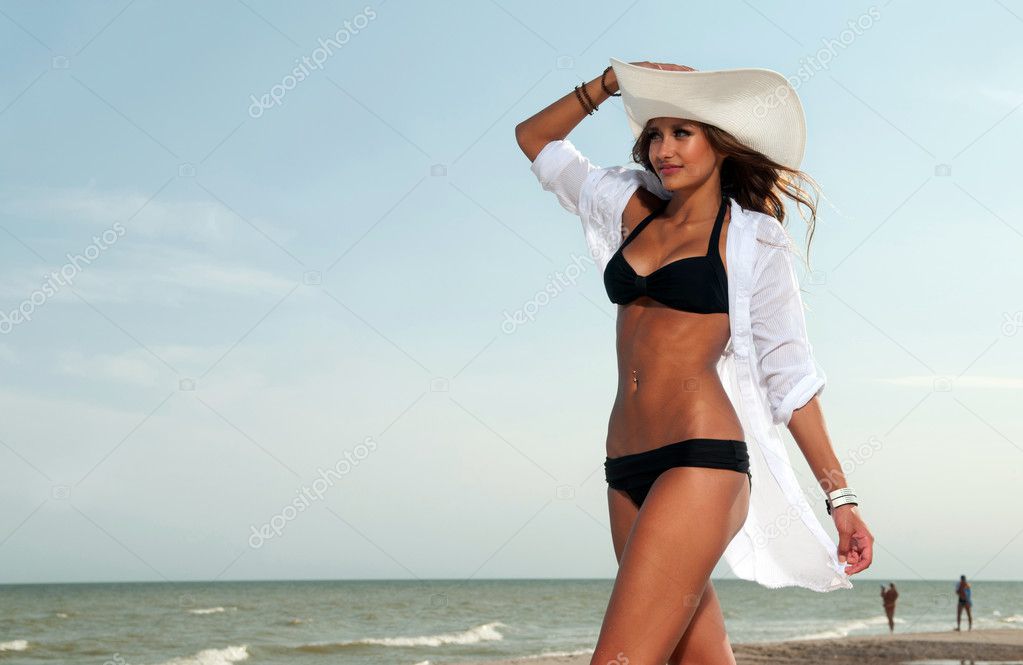 Beautiful woman in a bathing suit