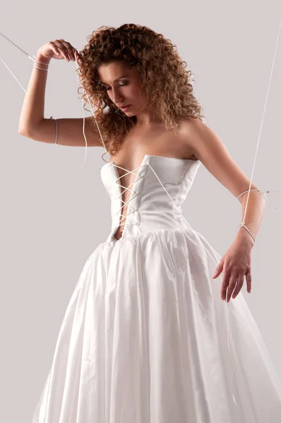 Woman in a wedding dress — Stock Photo, Image