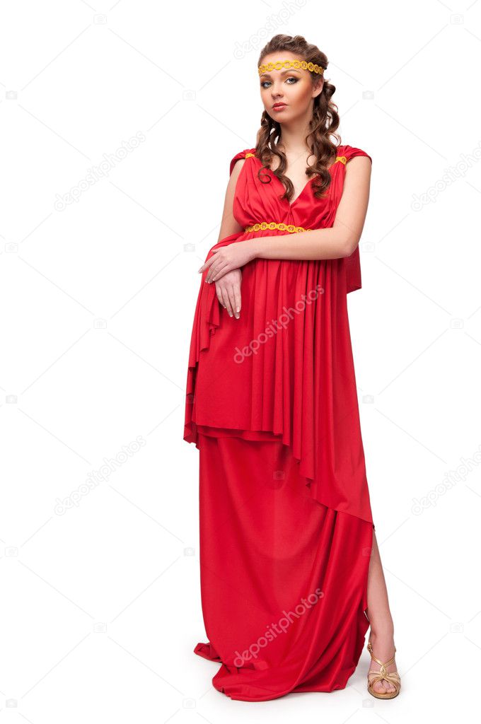 Chica En El Vestido De La Diosa Griega