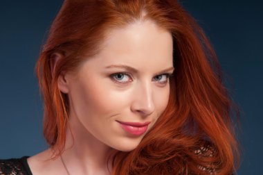 Pretty woman with red hair clipart