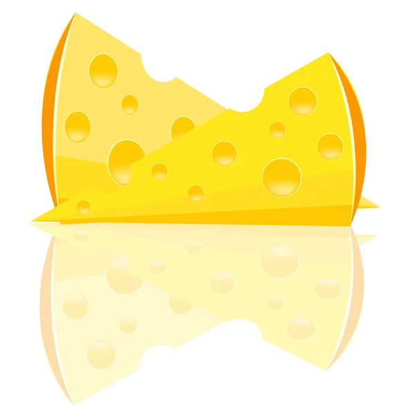 Rebanada de queso cortado — Vector de stock