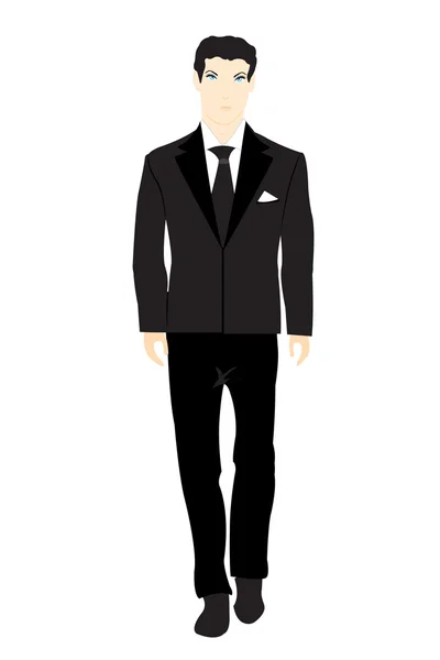 Personnes en costume noir — Image vectorielle