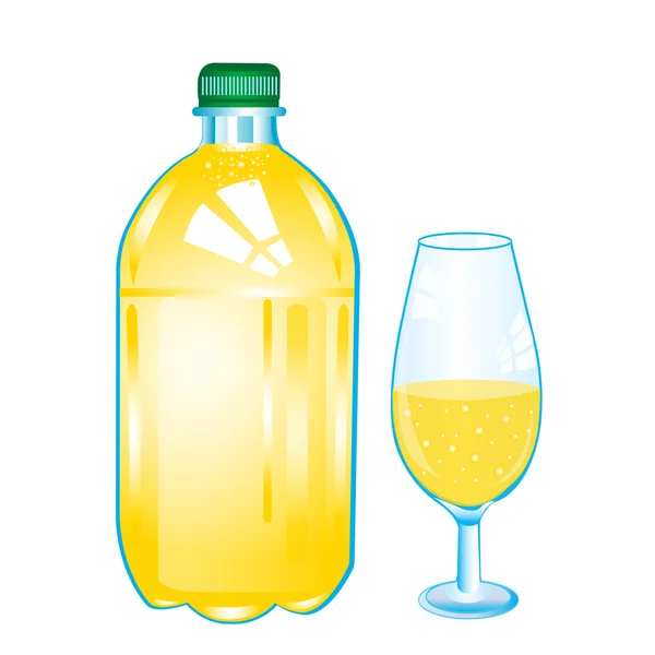 Sycené vody v plastové lahvi — Stockový vektor