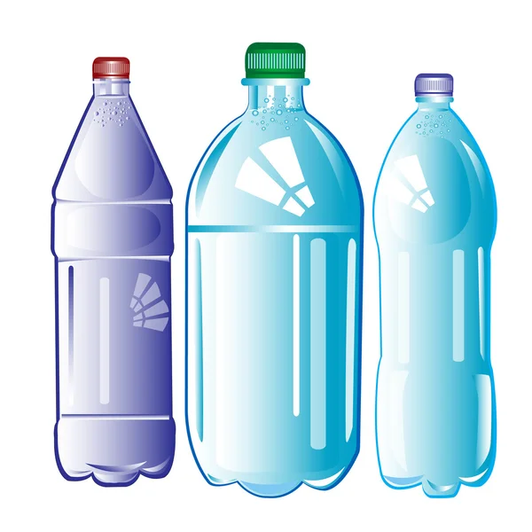 Plastic bottles with water — Stock Vector