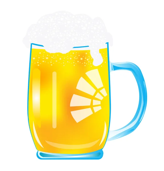 Big mug with beer — Stock Vector