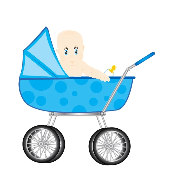 Säugling im Beifahrerwagen — Stockvektor