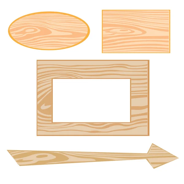 Cadres et pointeur en bois — Image vectorielle