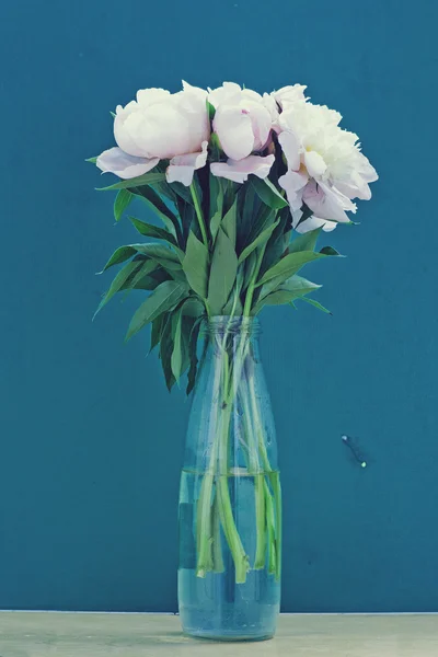 Bouquet de pivoines dans un vase — Photo