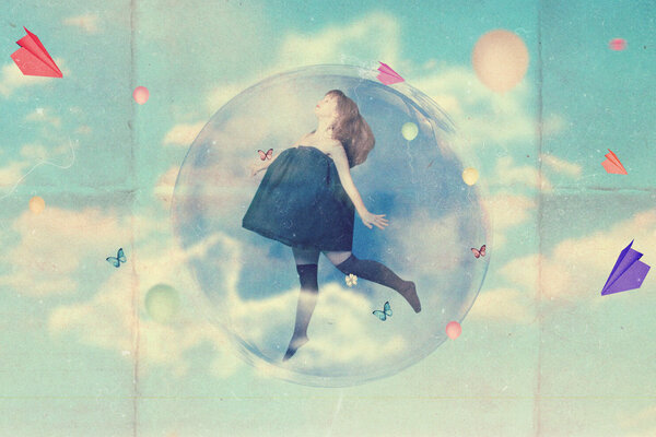 Коллаж с красивой женщиной
