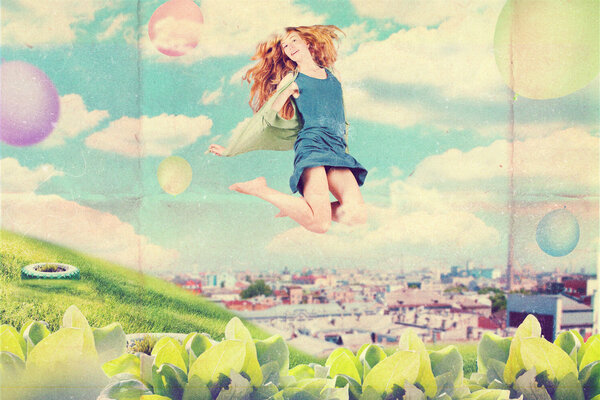 Коллаж с красивой женщиной
