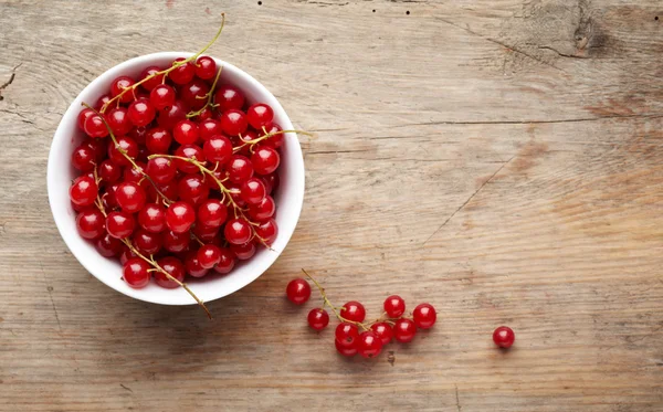 Bowl of red currant berries — Stock Photo, Image
