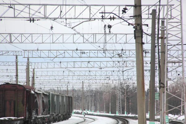 Järnvägen. Rails. — Stockfoto