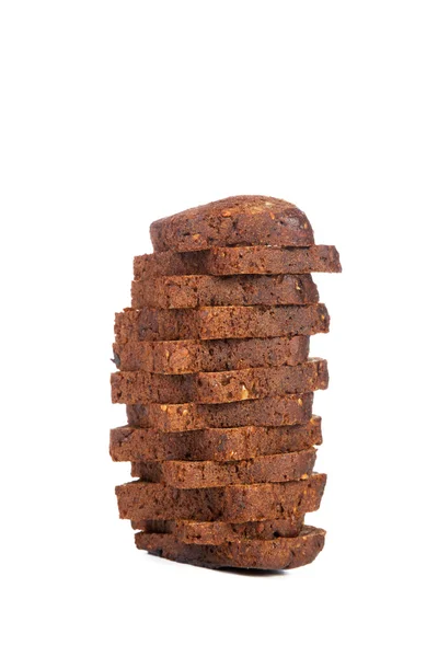Pile of the cut bread isolated on a white — Stock Photo, Image