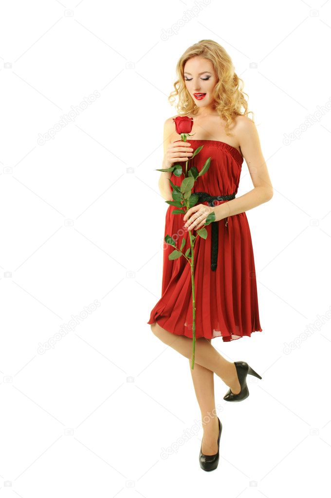 Valentine girl with rose