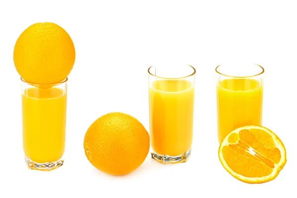 Oranje set voor fruit en SAP — Stockfoto