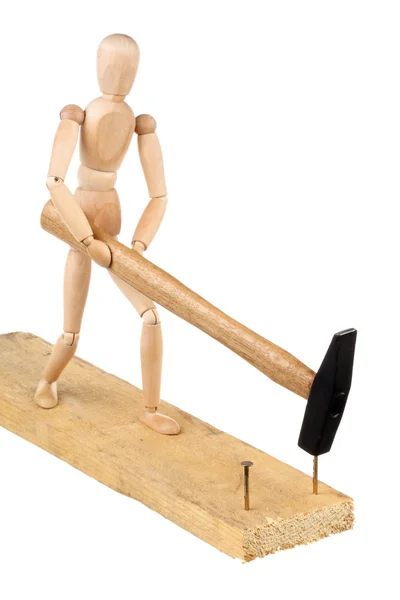 Dummy with a hammer — Stock Photo, Image
