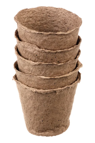 Vasos de turfa — Fotografia de Stock