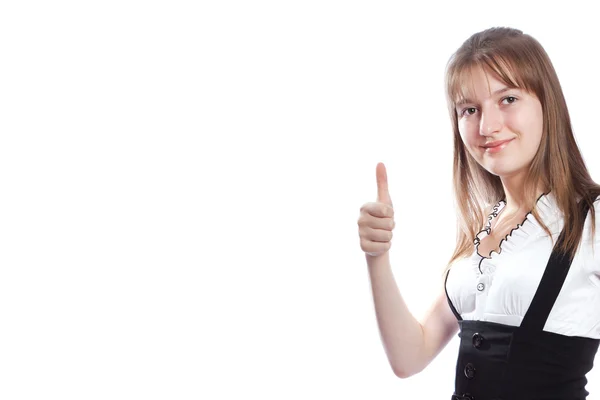 Young beautiful woman giving the "OK" — Stock Photo, Image