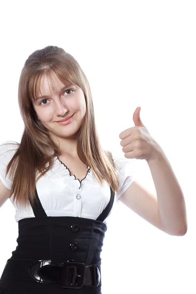 Young beautiful woman giving the "OK" — Stock Photo, Image