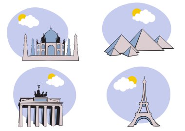 travel icons clipart