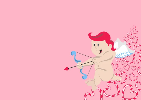 Cupidon avec arc et flèche — Image vectorielle