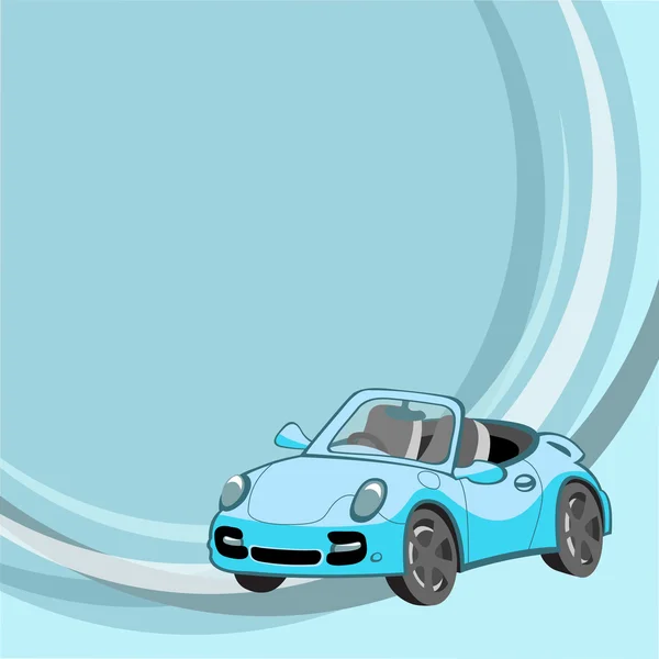 Liten blå bil — Stock vektor