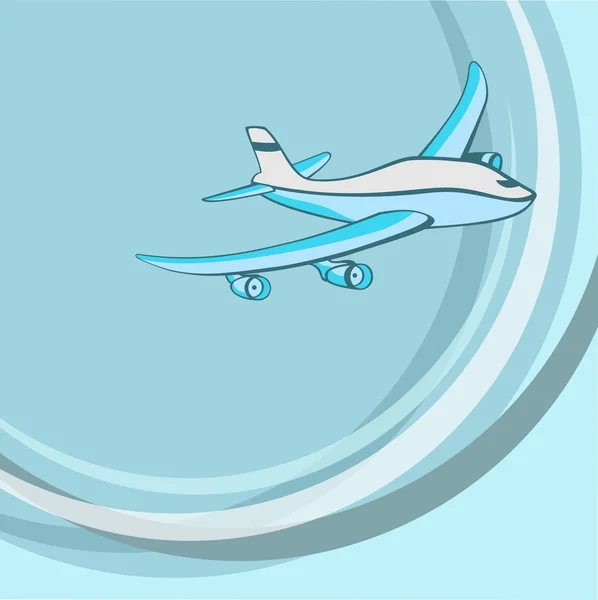 작은 파랑 비행기. — 스톡 벡터