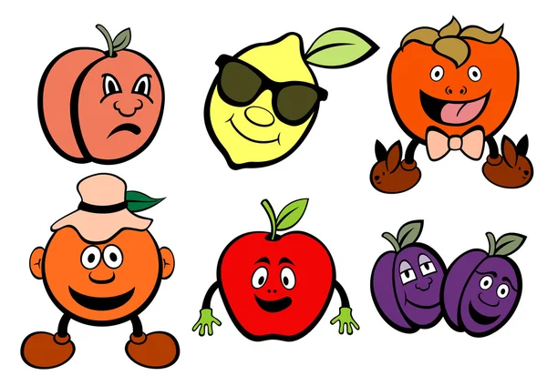 Set ikon buah - Stok Vektor