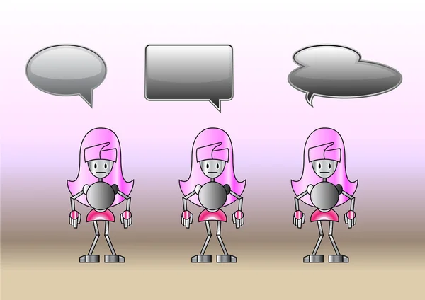 Funky robot-filles — Image vectorielle