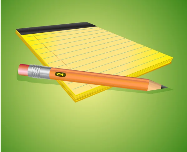 List papíru a dřevěná tužka — Stockový vektor