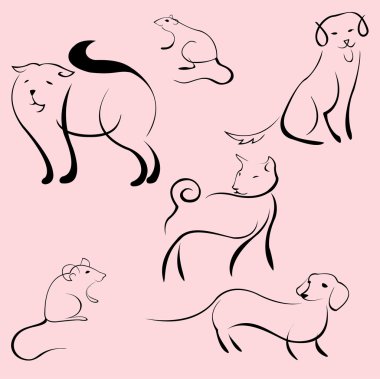 Domestic Animals Design Set clipart