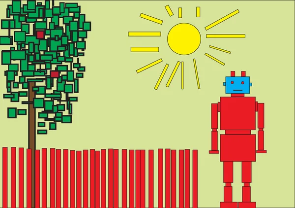 Czerwony robot — Wektor stockowy