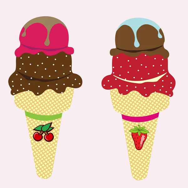 Ice cream cones — Stock Vector