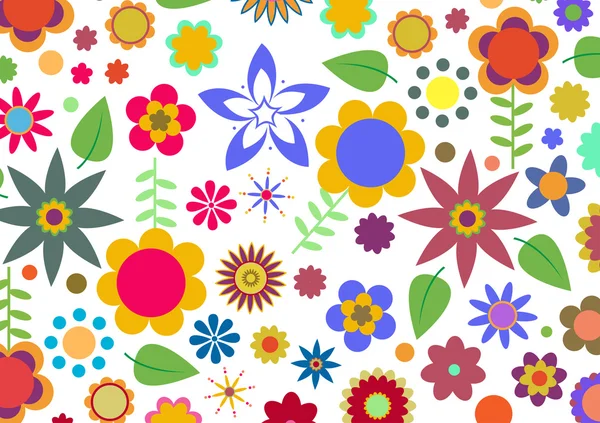 Funky flowers pattern — Stock Vector