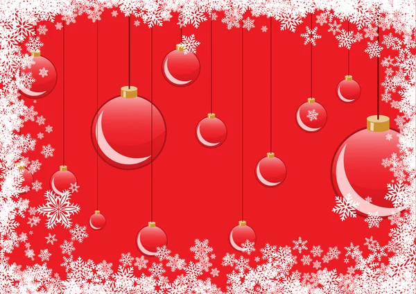 Красные рождественские балы — стоковый вектор