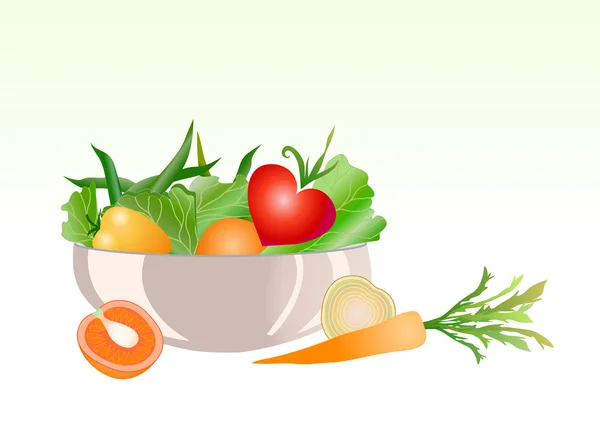 Vegetable salad — Stock Vector