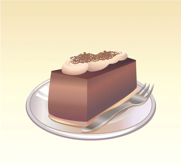 Torta de chocolate — Vetor de Stock