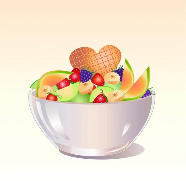 Salada de frutas — Vetor de Stock