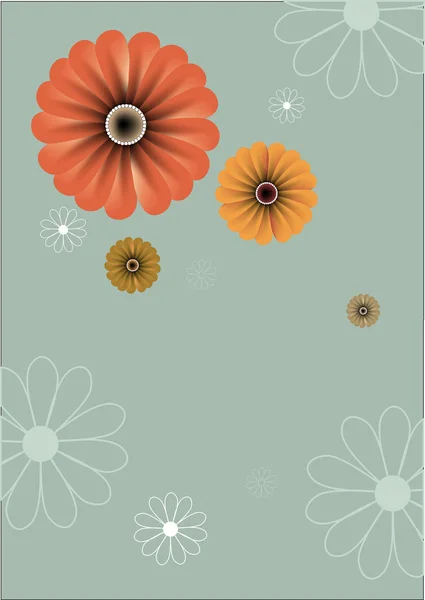 Fond rétro abstrait floral — Image vectorielle