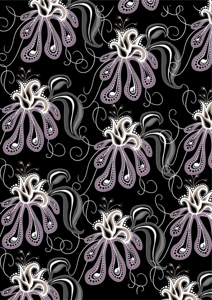 Funky bloemen abstract patroon — Stockvector