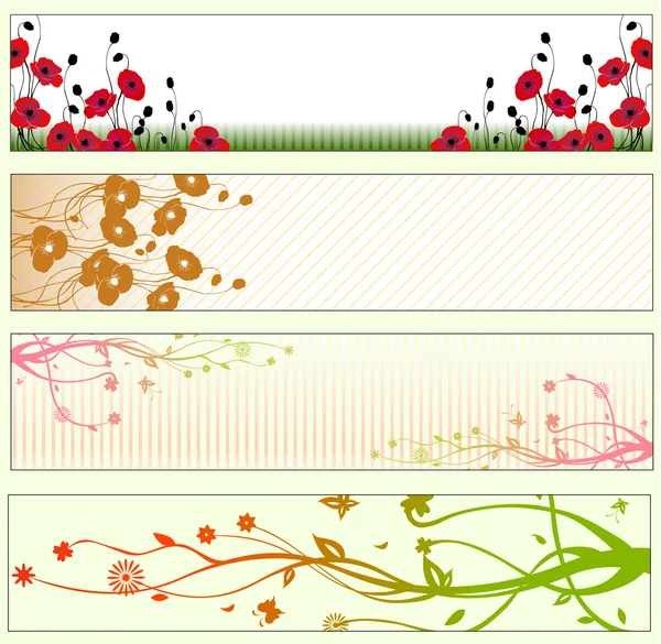 Floral Banners — Stock Vector