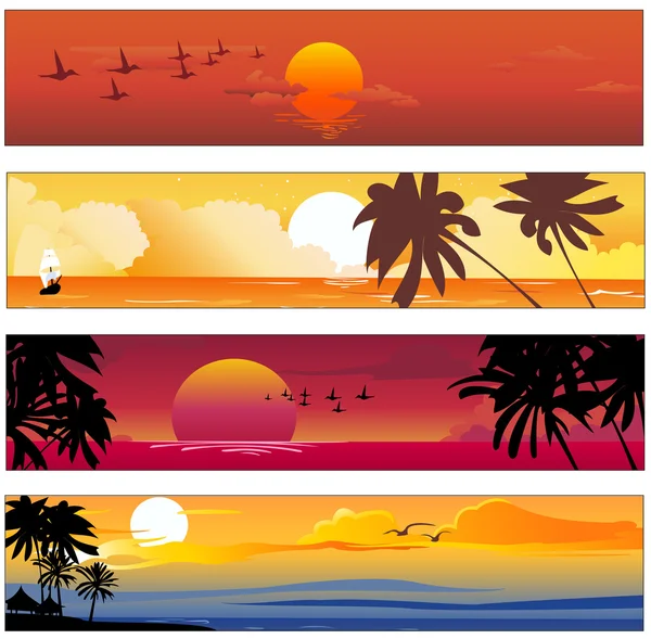 Tropikal yaz bayrağı — Stok Vektör