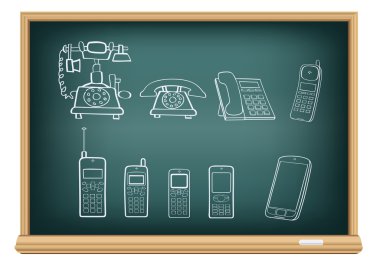 Board phone evolution clipart