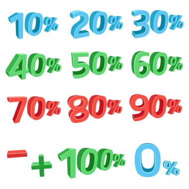 3D discount sums clipart